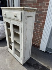 Antique Primitive Wooden Cabinet Vintage Open Frame Cupboard Shabby Chic
