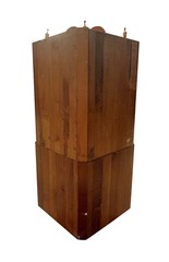 FEDERAL STYLE TIGER MAPLE TWO PIECE CORNER CABINET WITH ARCHED DOOR & BOLD GRAIN