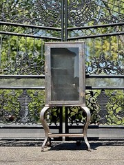 Antique industrial medical dental cabinet