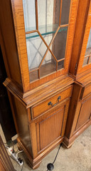 English Edwardian Style Breakfront in Satinwood with Dentil Molding