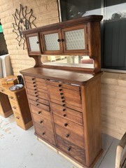Antique dental Cabinet With amethyst knobs