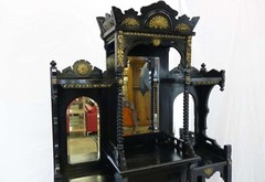 Beautiful Louis XVI Black and Gold French Cabinet (43″ x 12″ x 76″)