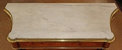 Late 19th Century French Napoleon III Marble Top Inlaid Server Side Cabinet