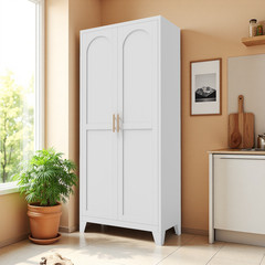 71” 2 Shapely Doors Cabinet, Metal Storage Cabinet with Doors