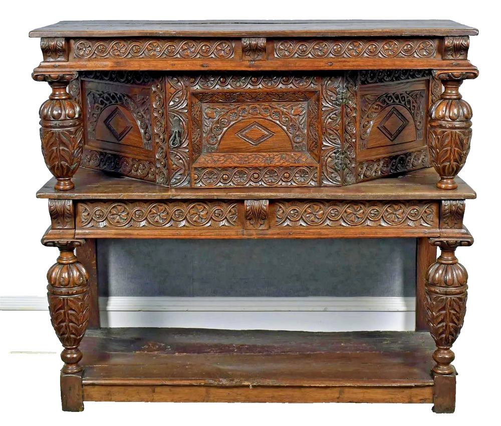 Antique Court Cupboard, Early Elizabethan, Carved Oak, 17th / 18th Century!!
