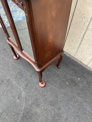 64992 Antique Victorian Mahogany Mirrored Storage Cabinet
