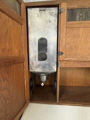 Antique Sellers Cabinet Hutch with Flour Sifter and Stained Glass Doors