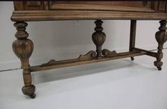 Antique Jacobean China Cabinet Reaser Furniture Buffet Hutch Bookcase c1920s