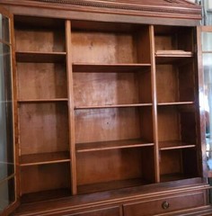 Gorgeous Antique Solid Wood Chest of Drawers with Enclosed Bookcase Cabinet– VGC