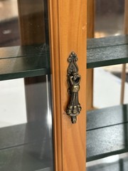 Vtg Display Hanging Wall Cabinet Glass Doors Mirror Back 4 Shelves Cottagecore