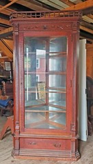 VICTORIAN QUARTERSAWN OAK CORNER CHINA CABINET