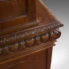 Antique, Breton Cabinet, Carved French Sideboard, Oak, Late 19th Century C.1880