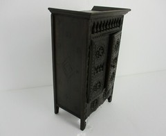 MIniature French Breton Salesman sample cabinet Wood antique 1900s Gorgeous Rare