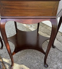 VICTORIAN INLAID MAHOGANY OCTAGON STEEPLE SHOWCASE