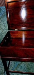 Rare Bakers Furniture USA Inlaid Mahogany Jewel Box On Stand Small Side Table