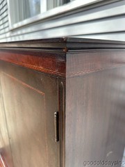 Antique Inlaid Mahogany / Walnut Edwardian Style China Cabinet Bookcase Bar