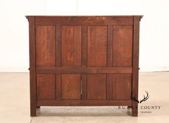 Antique Neo-Gothic Carved Oak Sideboard Server With Figural Panels