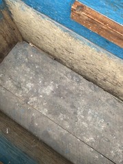 Antique 19th Cent Primitive Pine Blue Painted Cupboard Grain Box Sink we Deliver