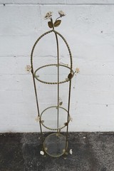 Hollywood Regency Brass Painted Finish Display Shelving Etagere 5460