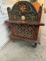 Antique Indian Dowry credenza/cabinet/chest/ Bed / Bench Primitive Carved Paint