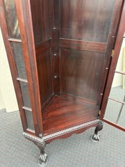 67132 Antique Victorian Mahogany Corner China Cabinet Curio