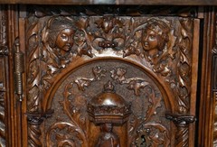 LOVELY ORNATELY CARVED 18TH CENTURY SPANISH CABINET ON STAND WITH HIDDEN STORAGE