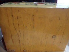 Vintage light beige Lacquer flower vine side drawers 12.5 x 9.5″ x 6″