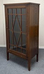 Antique Mission Style Glass Door Linen Cabinet by Udell Works Indianapolis USA