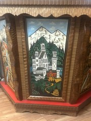Hand-Carved Solid Wood Bar – Neuschwanstein Castle – German Black Forest Style