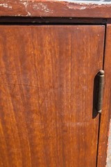 Antique Vintage 1920s-1930s Grain Painted Industrial Metal Locker Safe Cabinet