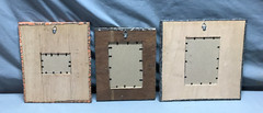 Vintage Mixed Lot 3 Shabby Tin Ceiling Wrapped Picture Frames Old 1822-24B