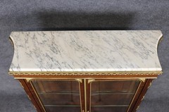 French Louis XVI Style Ormolu Mounted Marble Top Vitrine By Francois Alix