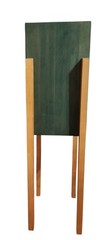 Vtg Ethan Allen Storkie Cabinet Storage Bar Wine Multicolor Wood Art Deco 42″ H