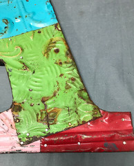 Decorative Salvaged Tin Ceiling 16″ Patchwork Mix Color Letter A Metal 1663-25B