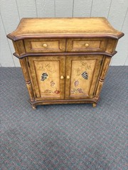 67582 Hand-Painted Tuscan Style Console Cabinet with Fruit Motif