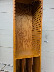 Vintage Art Deco Rustic Wood Mid Century Modern LP Vinyl Record File Cabinet C9