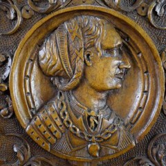 French Antique Gothic Hand Carved Wood Cupboard Door 19th
