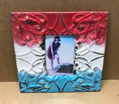 VTG 11″ Sq. Photo 4×6 Tin Ceiling Metal Decorative Picture Frame Old 658-26B