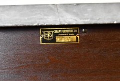 1910 Antique French Walnut & Satinwood Hand painted and Marble topDemi-lune