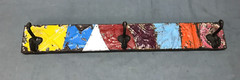 VTG Decorative Shabby Patchwork 23″ Tin Ceiling Metal 3 Hook Rack Old 331-25B