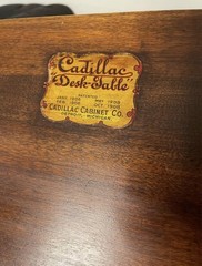 Antique Cadillac Cabinet Co. Desk – Mission Style Solid Oak- Early 1900s Detroit