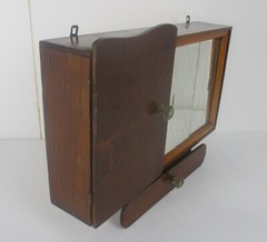 Double Apothecary Bathroom Medicine Kitchen Cabinet Wood Sliding Doors Art Deco