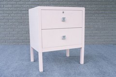 Mid Century Deco Pink Simmons Furniture Metal Two Drawer Cabinet