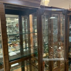 VTG 1950s MCM American of Martinsville Solid Mahogany Curio Display Cabinet 89″H