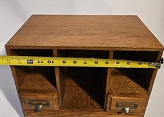 VTG Oak 3 Drawer Library/Home Desk Letter File Cabinet Arts & Craft Style