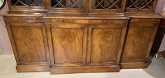 Large Mahogany Breakfront with Nicely Glazed Doors & Arched Pediment Top
