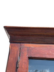antique sheraton dutch cupboard step back cabinet 2pc softwood country farm