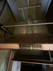 2 Rare Antique File Cabinets / Tilt Open Top Paneled Sides Casters