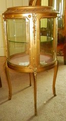 Vitrine Curio cabinet 1890’s gilt Louis XVI style belle Epoque- Matching pair