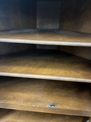Vintage Lighted Solid Wood Corner China Cabinet